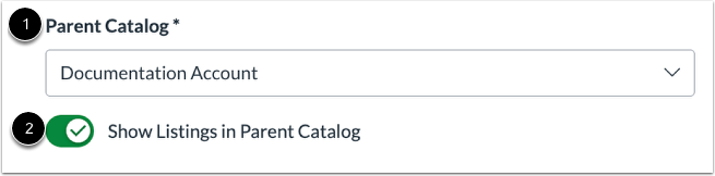 Select Parent Catalog