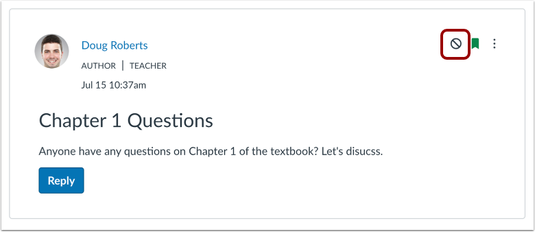 View Status within an Individual Discussion