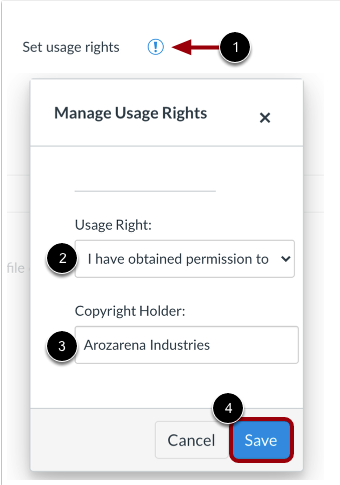 Set Attached File Usage Rights