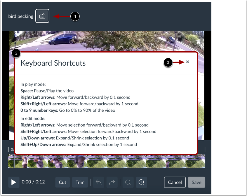 View Keyboard Shortcuts