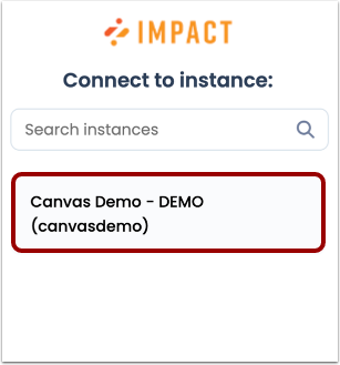 Connect to Impact Instance