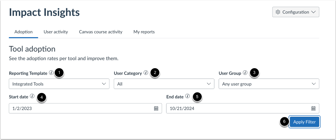 Filter Tool Adoption Data