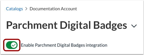Enable Parchment Digital Badges Integration