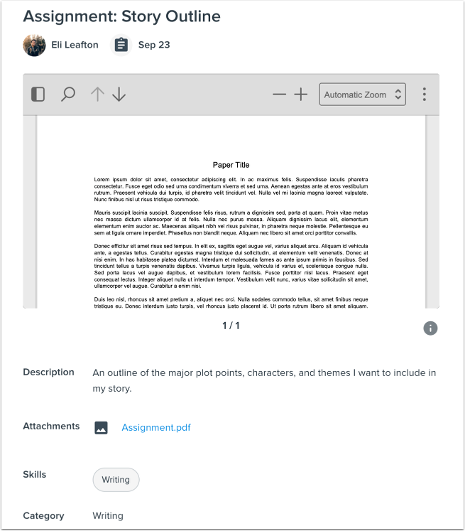 View Requirement Submission