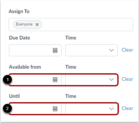 View Availability Dates