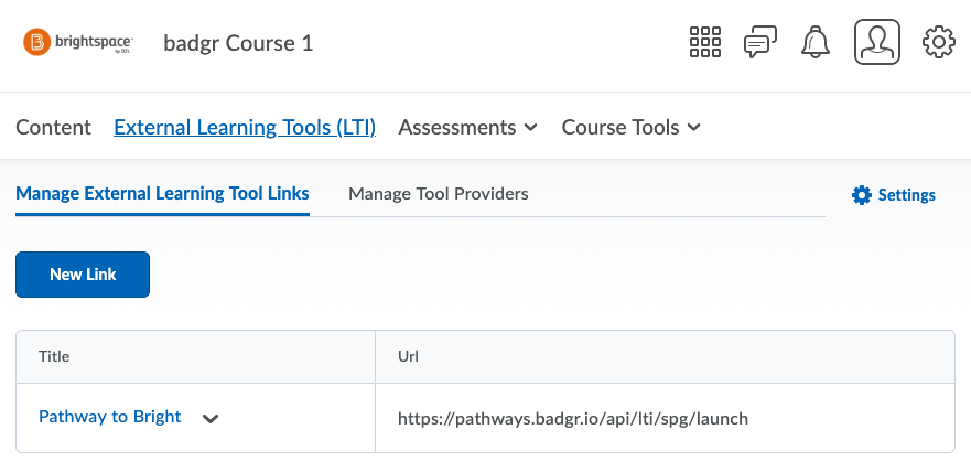 manage external learning tool links