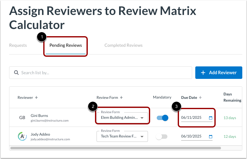 View Pending Reviews
