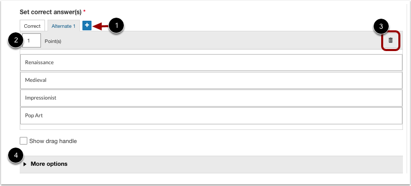 Set Alternate Answers