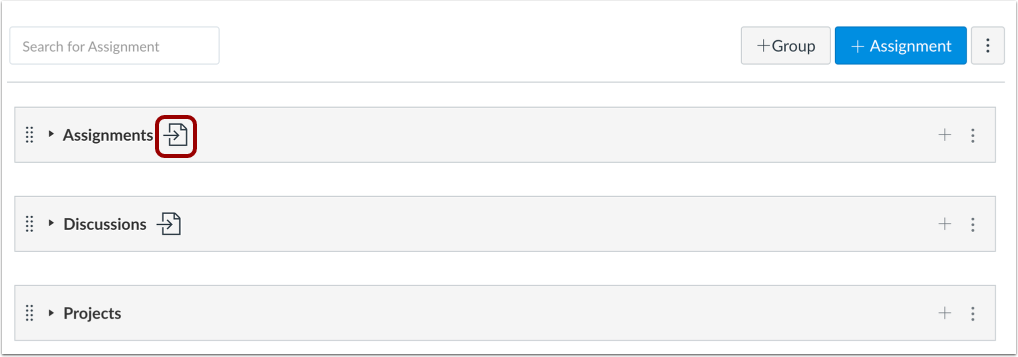 View Synced Assignment Groups in Assignments Page