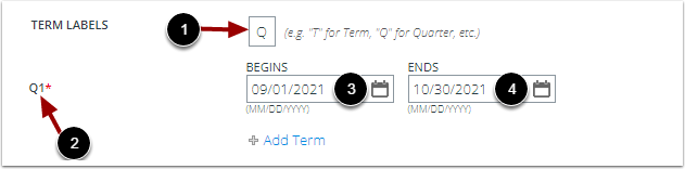 Enter Term Information