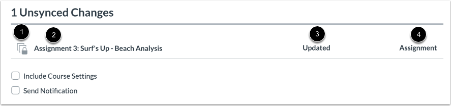 View Unsynced Changes Page