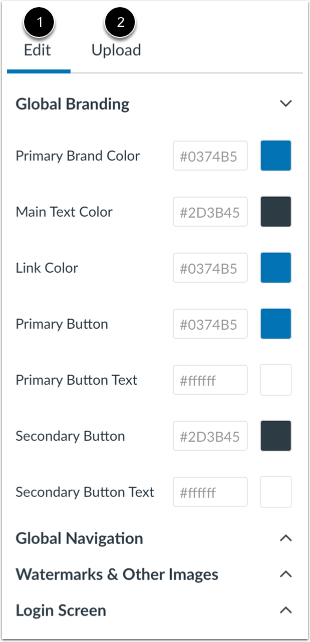 View CSS/JS Upload Tab