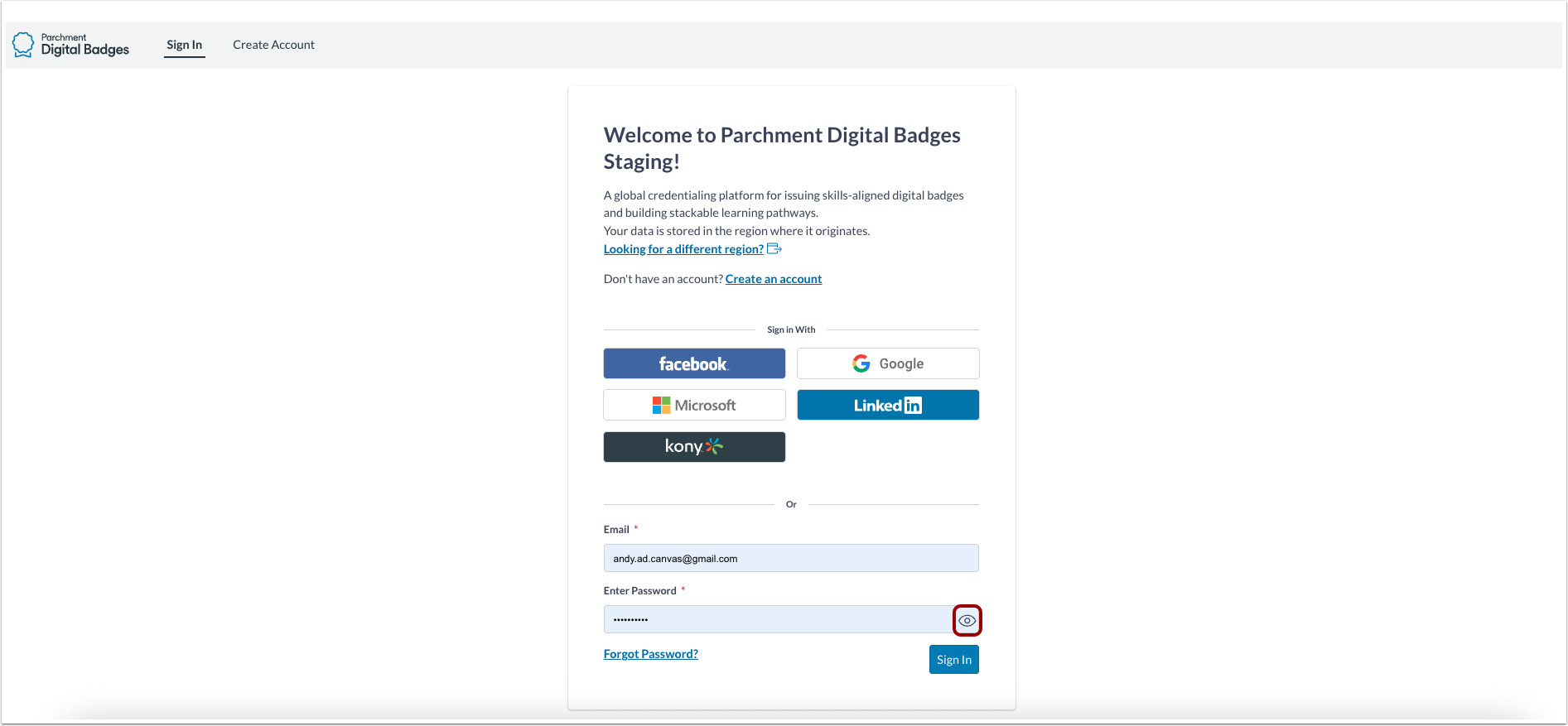 Sign into Canvas Credentials