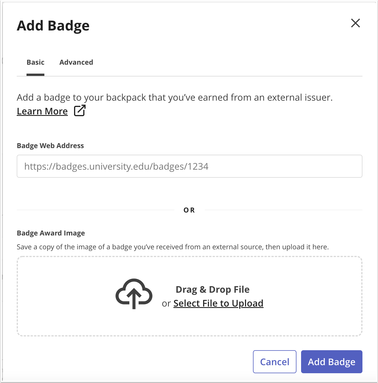 Adding badges to your Badgr backpack