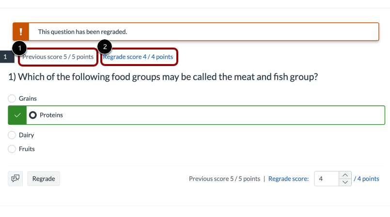 View Question Regrade