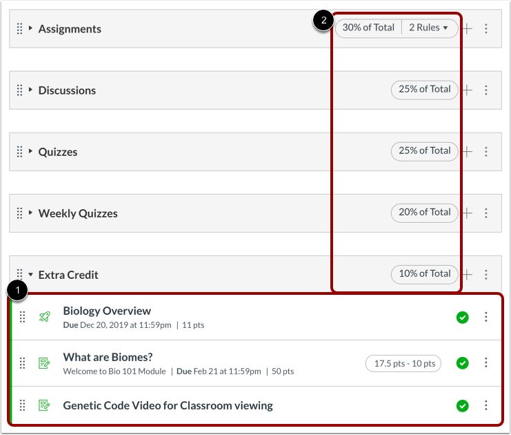 Create Extra Credit using Weighted Assignment Groups