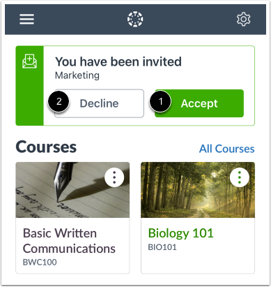 View Course Invitation