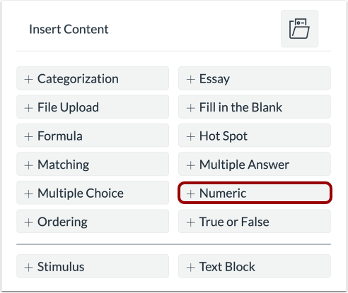 Add Numeric Question