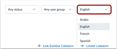 View Language Filter