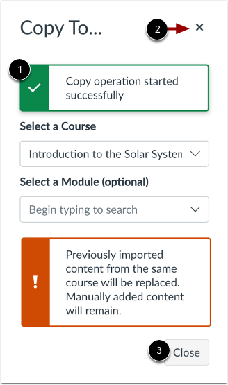 View Copy Notification