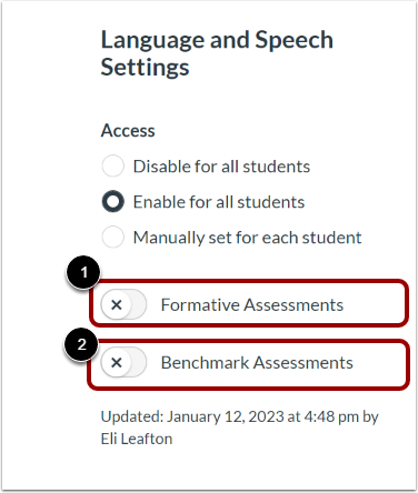 Configure Assessment Types