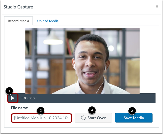 Preview Recorded Media