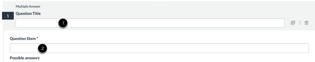 Add Question Title and Stem