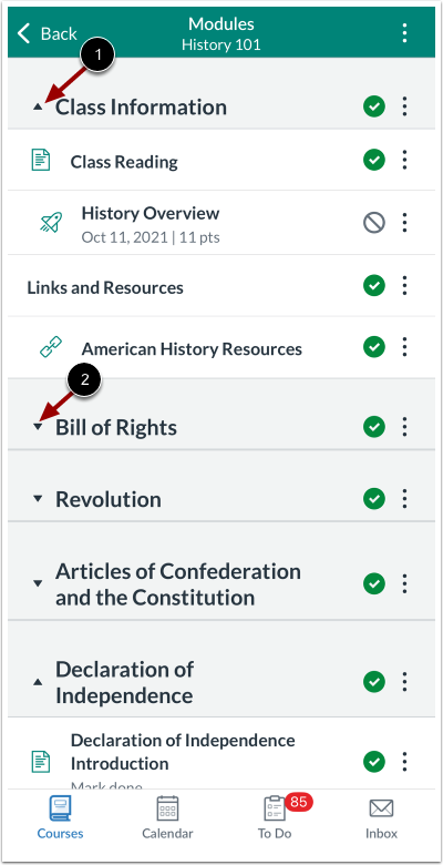 Collapse or Expand Modules