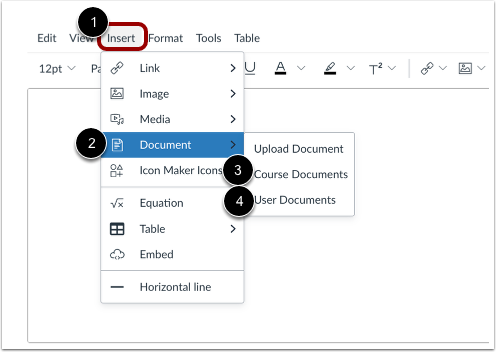 Insert Documents from Menubar