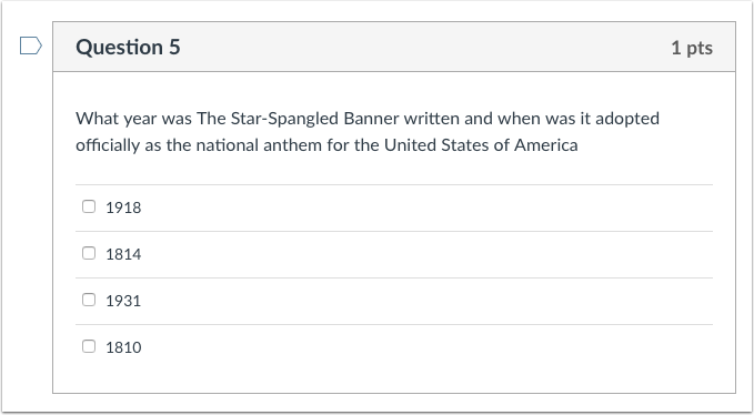 Student View for Multiple Answers Question