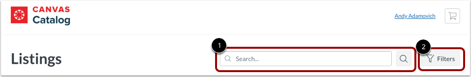 View Catalog Listings Page