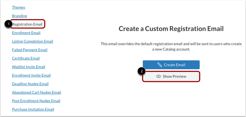 How do I create custom email templates for a catalog or subcatalog ...