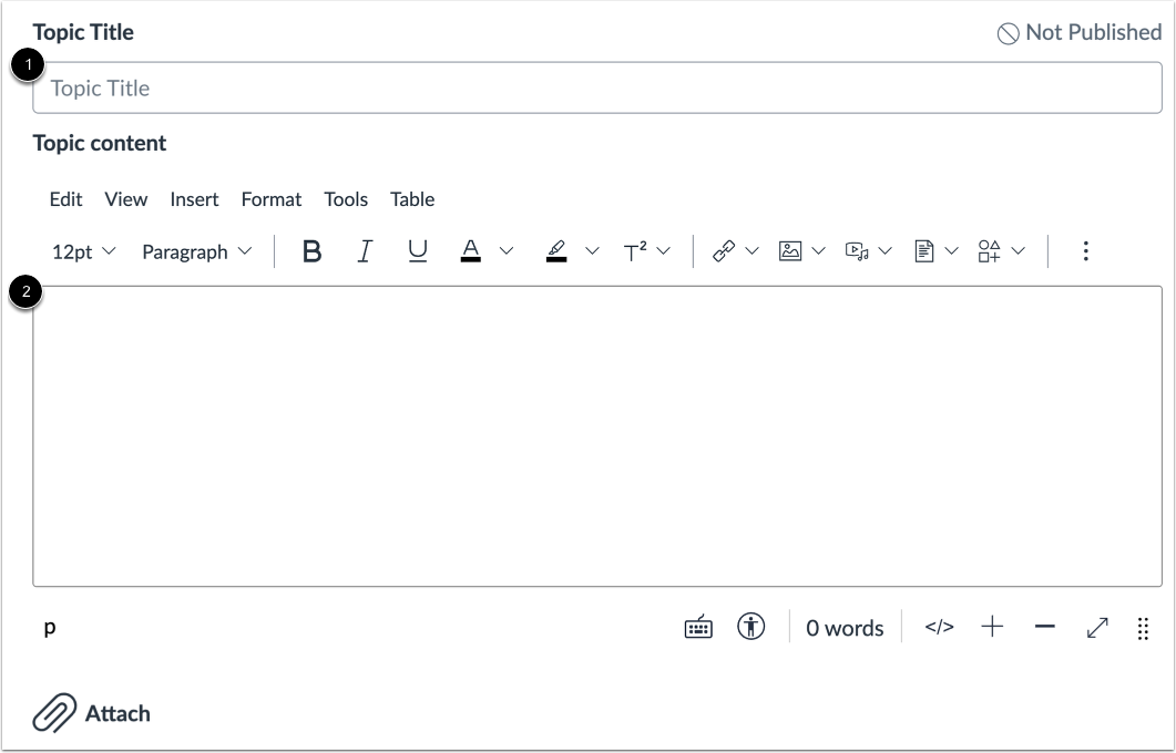 Enter Discussion Details