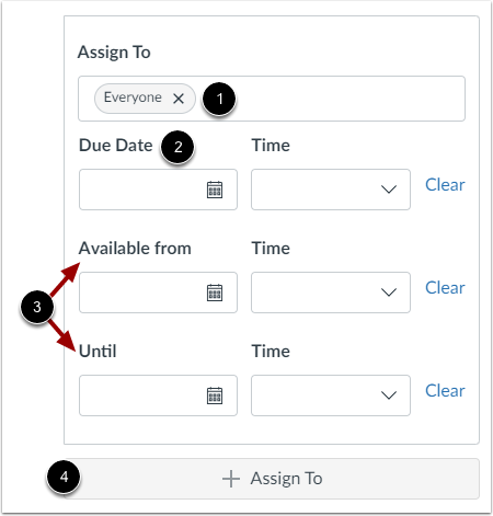 Edit Due and Availability Dates