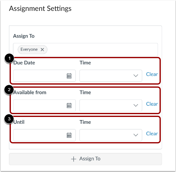 Edit Due and Availability Dates