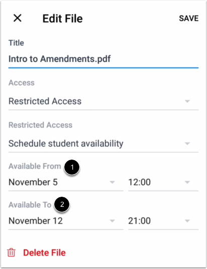 Set Availability Dates