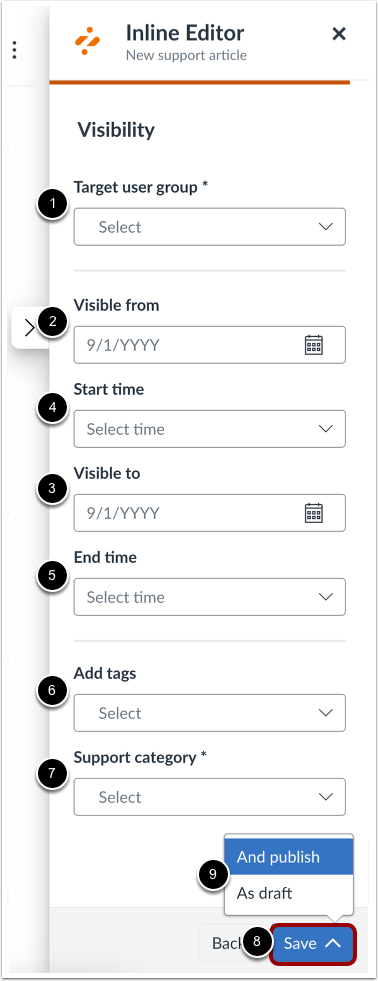 Add Support Article Visibility