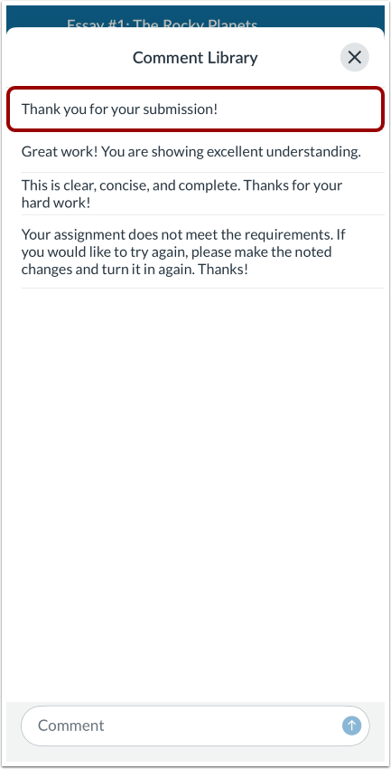 View Comment Library