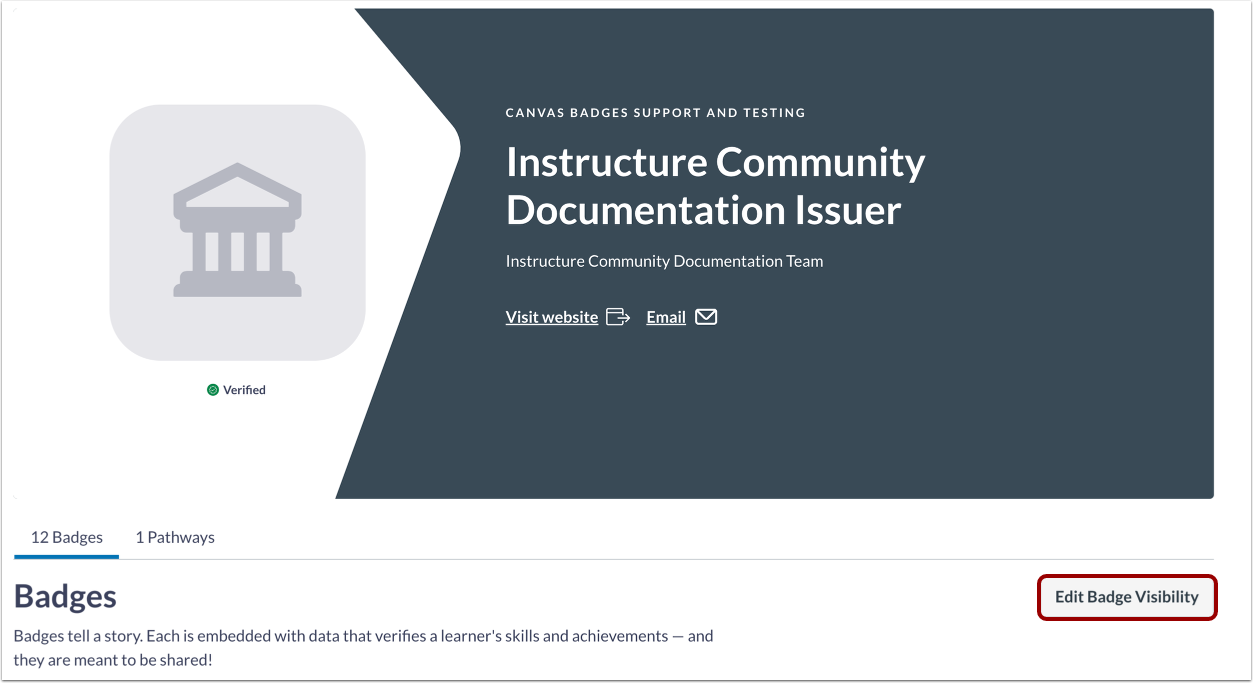 Edit Badge Visibility