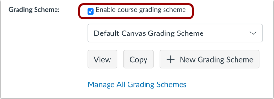 Enable Grading Scheme