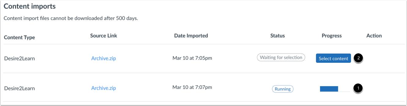 View Content Imports