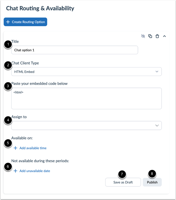 Enter Chat Routing Details