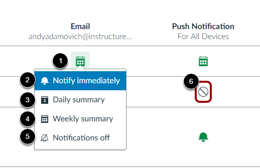 Manage Email Notification Frequency