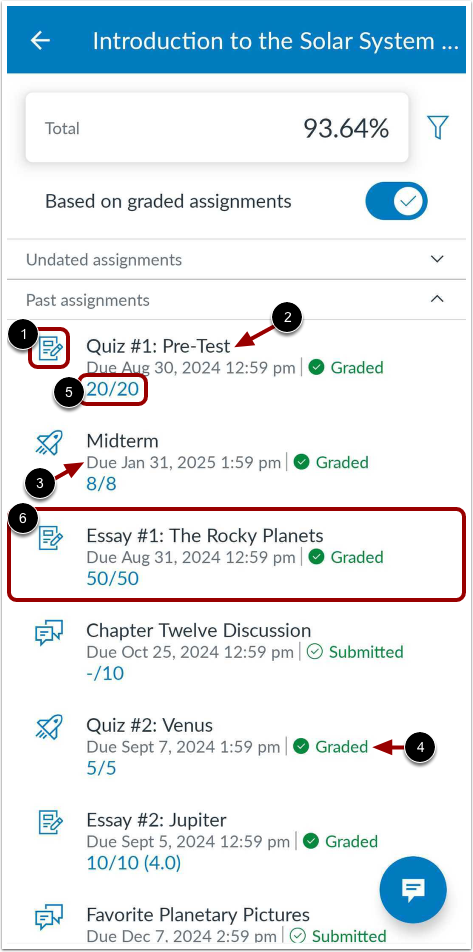 View Assignments List