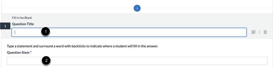 Add Question Title and Stem