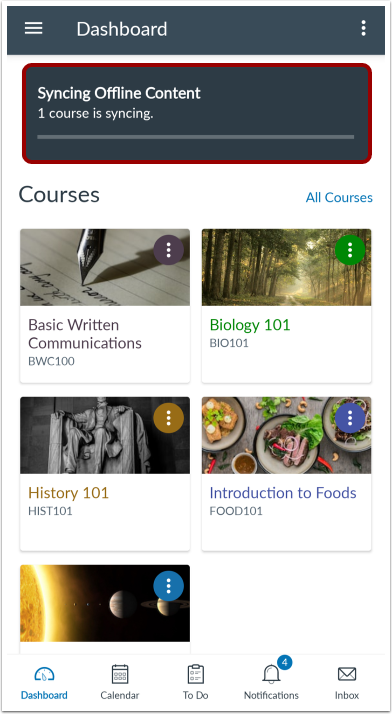 View Syncing Progress