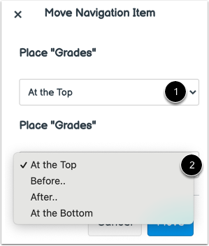 Place Navigation Link Location