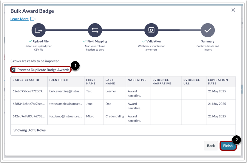 Issue Bulk Award Badges