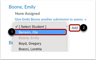 Select Student to Assign Review