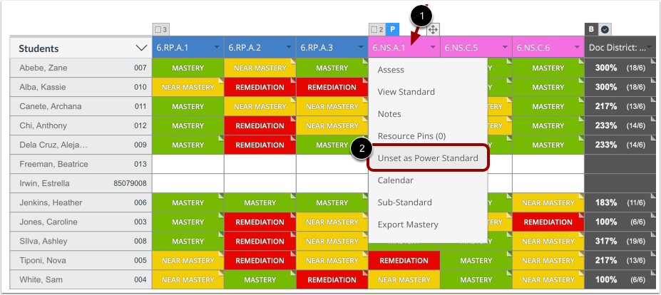 Unset Power Standard